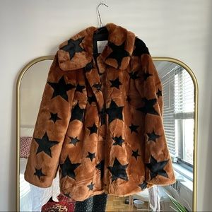 Fuzzy Star Print Jacket